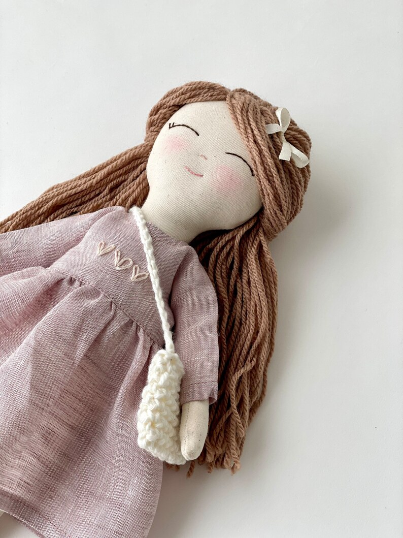 Handmade Keepsake Doll with Personalization, Unique Doll, Birthday Gift for Girls, Heirloom Stuffed Doll image 2