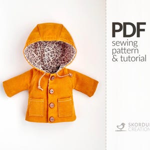 Veste à capuche pour poupée PDF Patron de couture et tutoriel (téléchargement numérique)