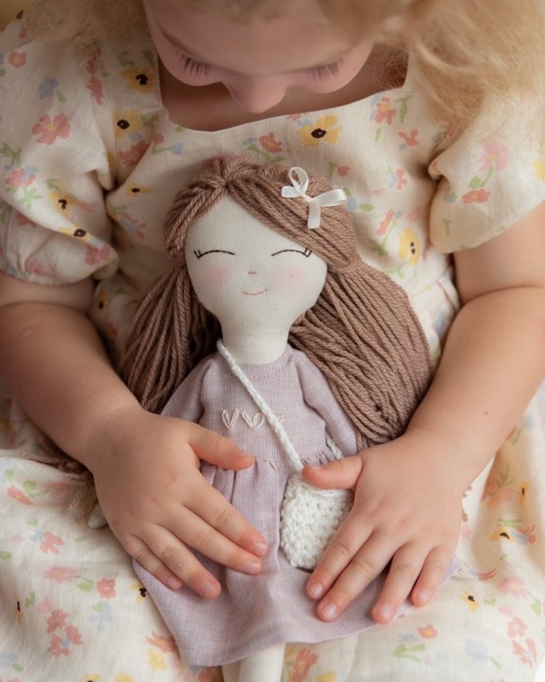 Handmade Keepsake Doll with Personalization, Unique Doll, Birthday Gift for Girls, Heirloom Stuffed Doll image 3