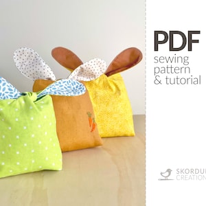 Osterhasen Leckerli Tasche - 3 Grössen PDF Schnittmuster und Anleitung