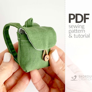 Mini Backpack Sewing Pattern PDF and Tutorial, Doll's Backpack PDF Instant Download image 1