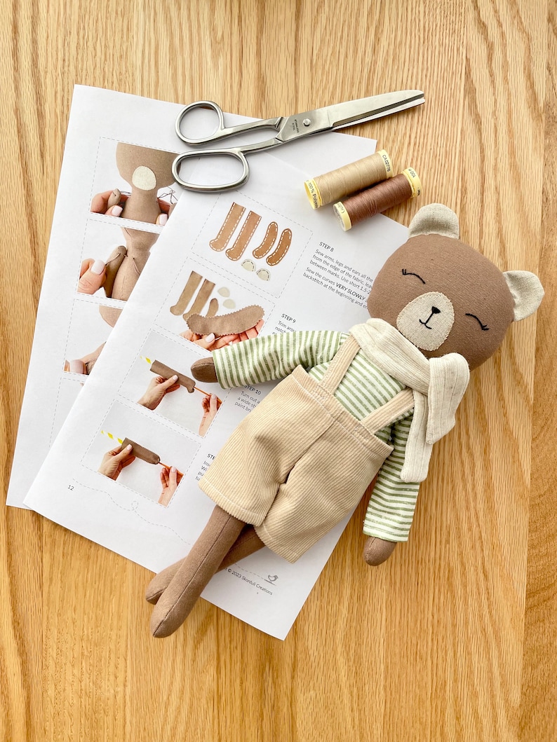 Bear Sewing PDF Pattern and Tutorial, Instant Download Sewing Partern imagem 4
