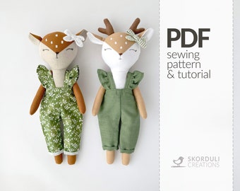 Fawn Sewing PDF Pattern and Tutorial, Deer Instant Download Sewing Partern