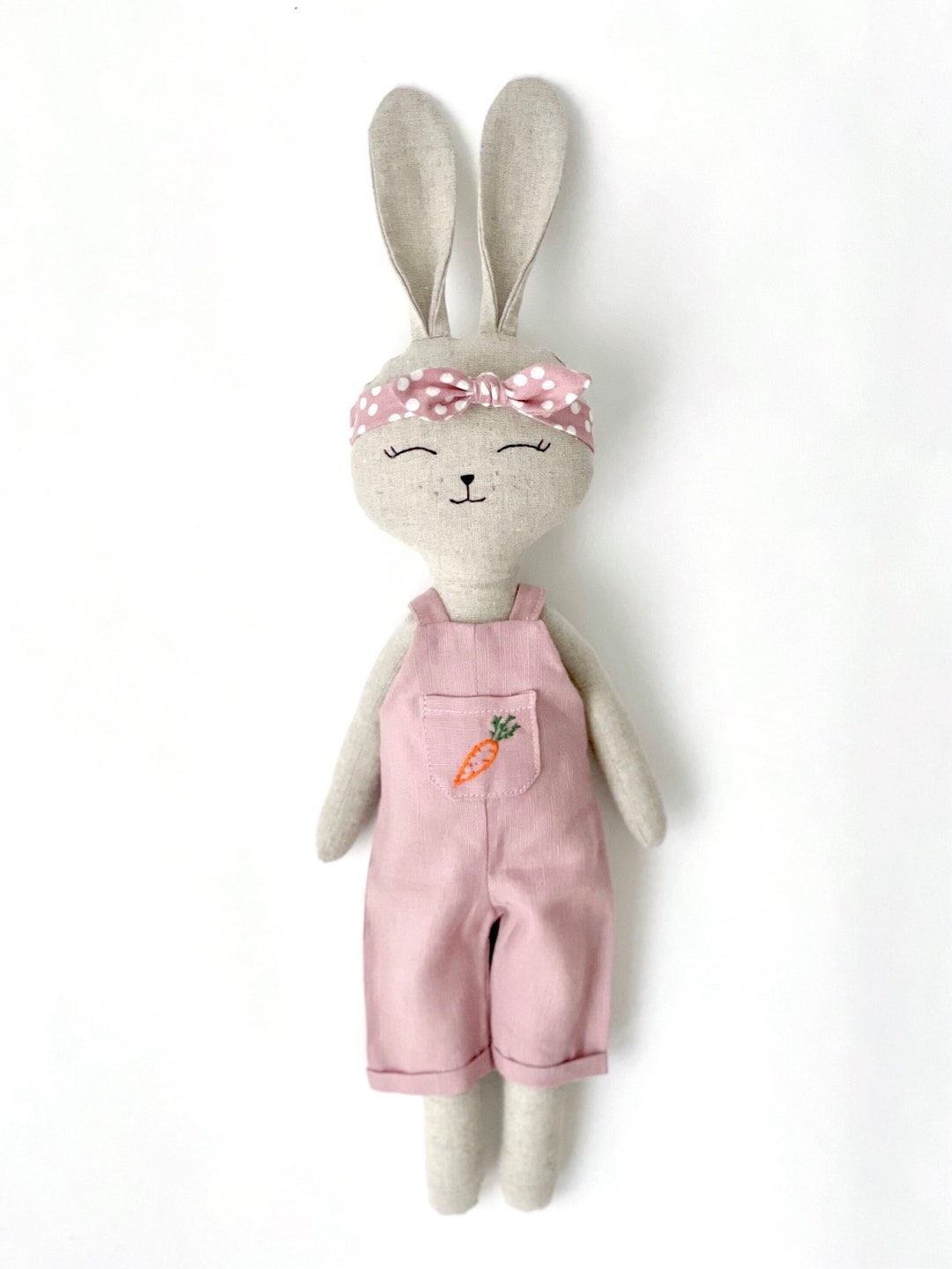 Handmade Stuffed Bunny Toy, Personalized Keepsake Animal Doll, Birthday ...