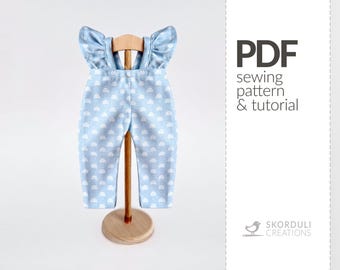 Playsuit for dolls PDF Sewing Pattern and Tutorial