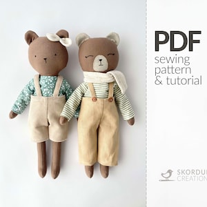 Bear Sewing PDF Pattern and Tutorial, Instant Download Sewing Partern