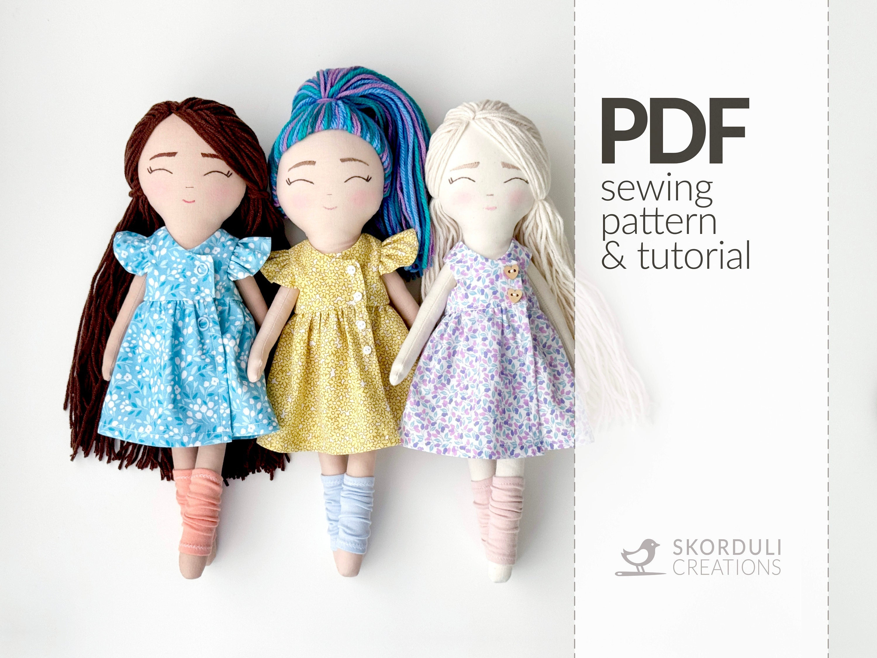 Doll PDF Sewing Pattern and Tutorial