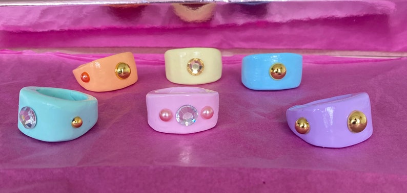Super Chunky Clay Rings from Chunky and funky rings etsy