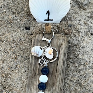 Beach Bag Shell Key Chain, Beach Bag Charm, Healing Keychain, Handmade Beach Bag Keychain, Coastal Bag Charm, Shell Keychain, Purse Charm