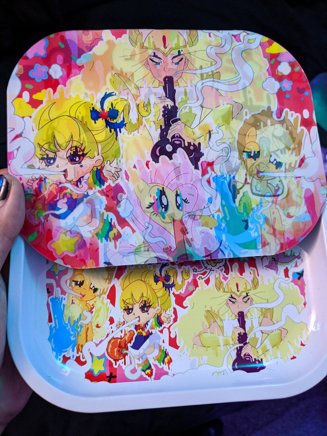 3D Cute Y2K Girly Glittery Combo Metal Rolling Tray/Ash Tray Etsy