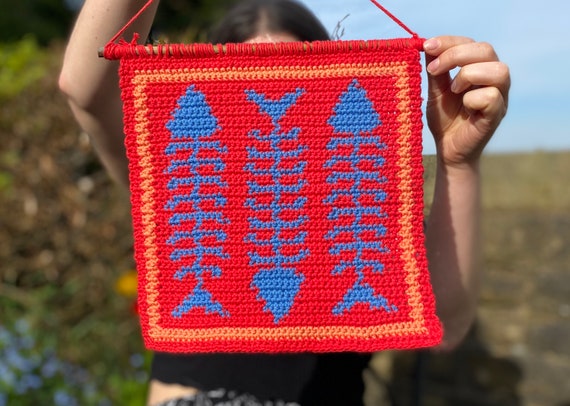 Fish Skeleton Crochet Tapestry Pattern