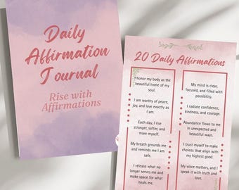 Journal d'affirmation quotidien imprimable | Cahier d'exercices sur les soins personnels et la gratitude | Réflexion sur l'état d'esprit positif PDF | 22 pages