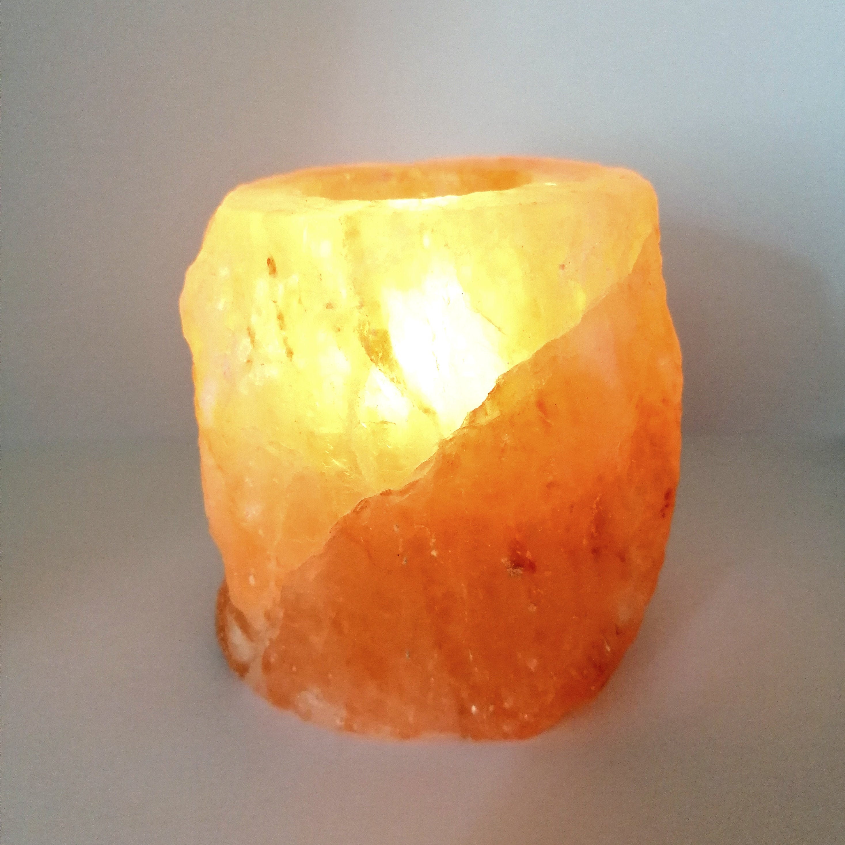 Large Pink Himalayan Salt Candle Tea Light Holder Natural Rock Etsy