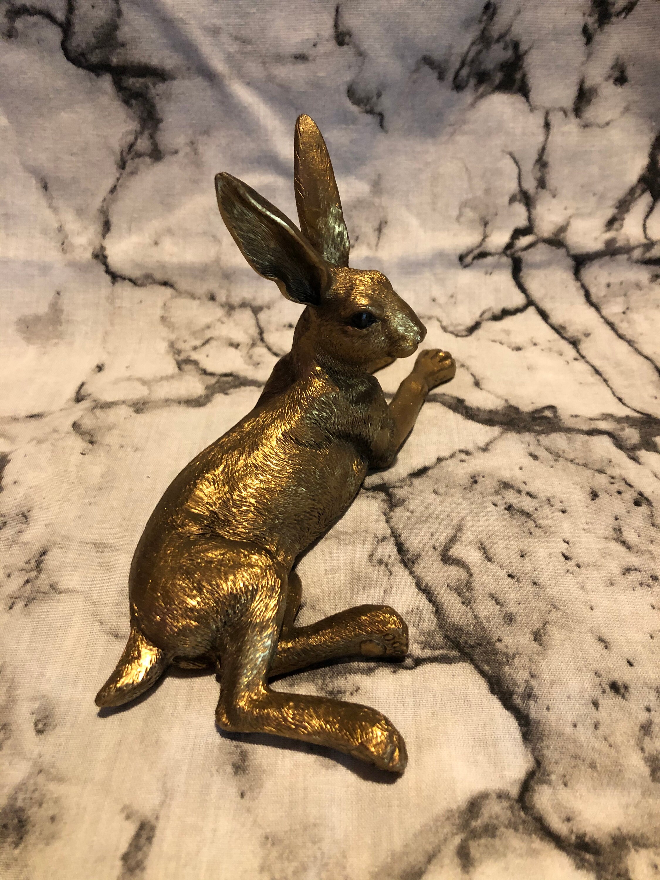 Bronzed Lying Hare Ornament Etsy