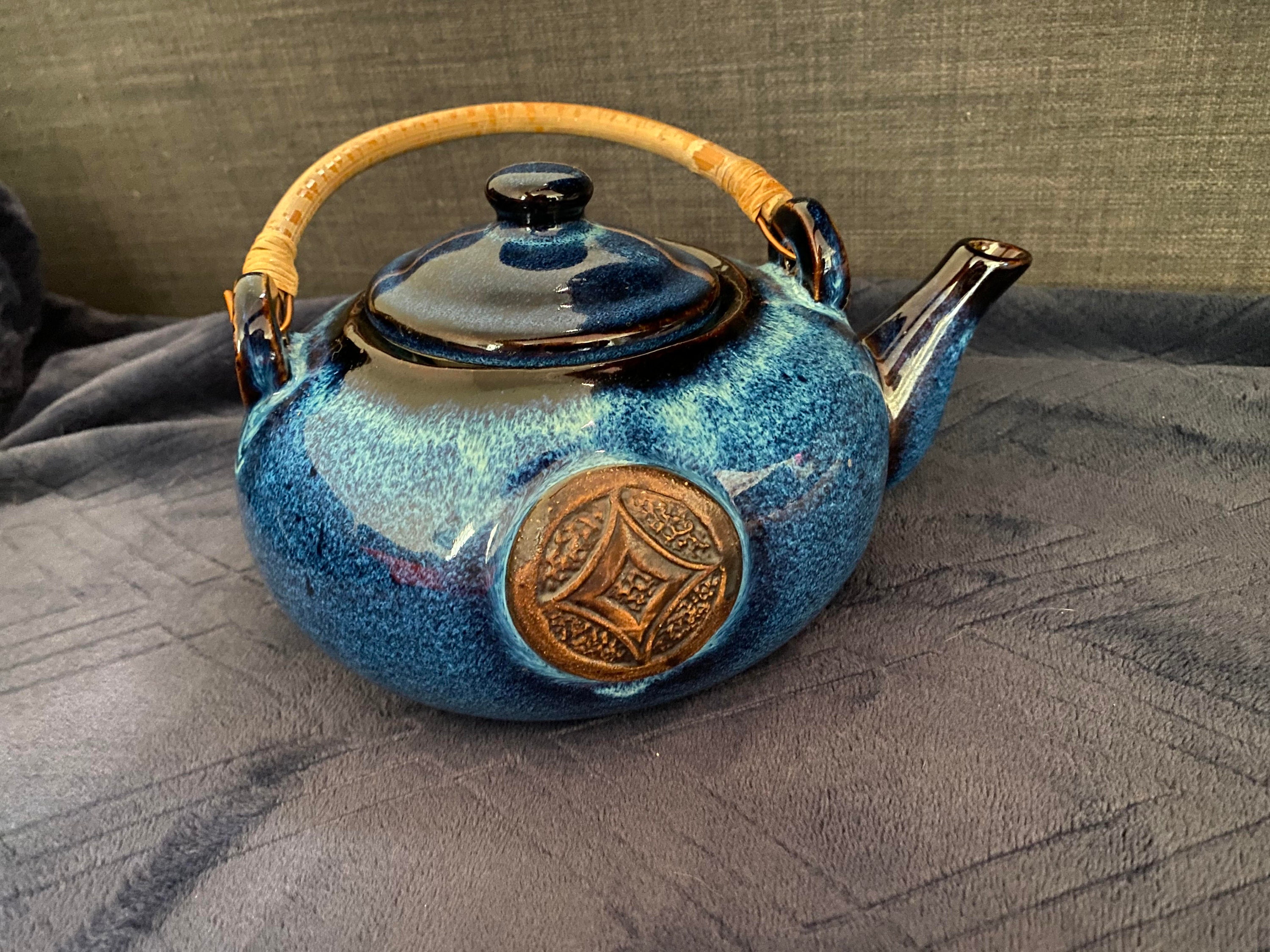 Vintage Blue Teapot Etsy