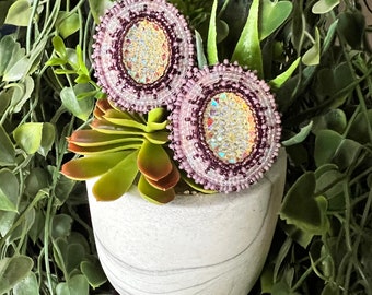 Gorgeous flat beaded earrings