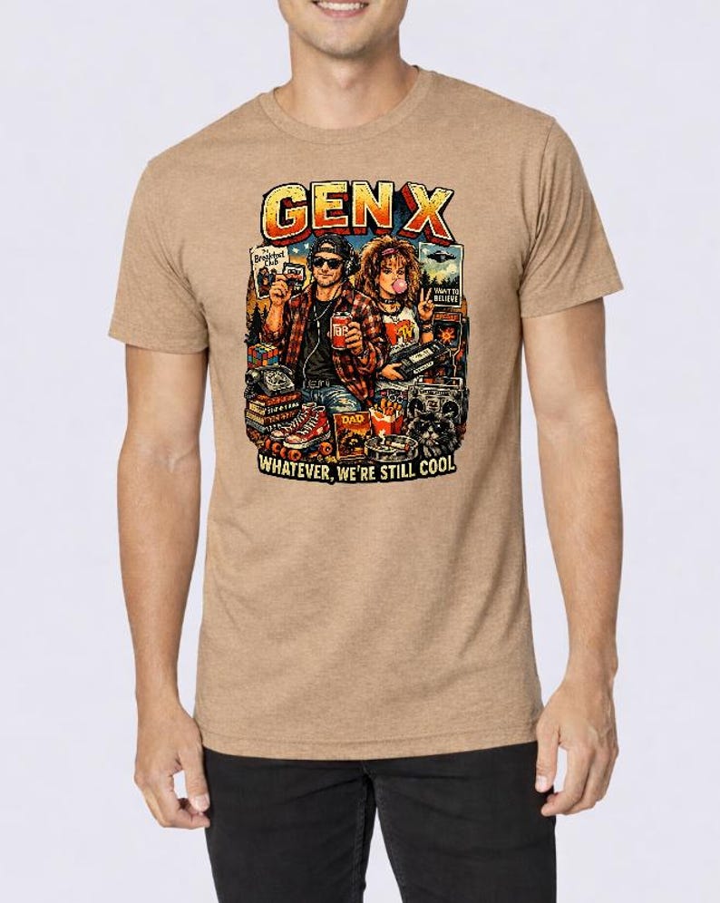 Camiseta Gen X, Camiseta Whatever We're Still Cool, Camiseta retro de los 80 y 90, Regalo vintage Gen X, Camiseta con humor de la vieja escuela Oatmeal Heather