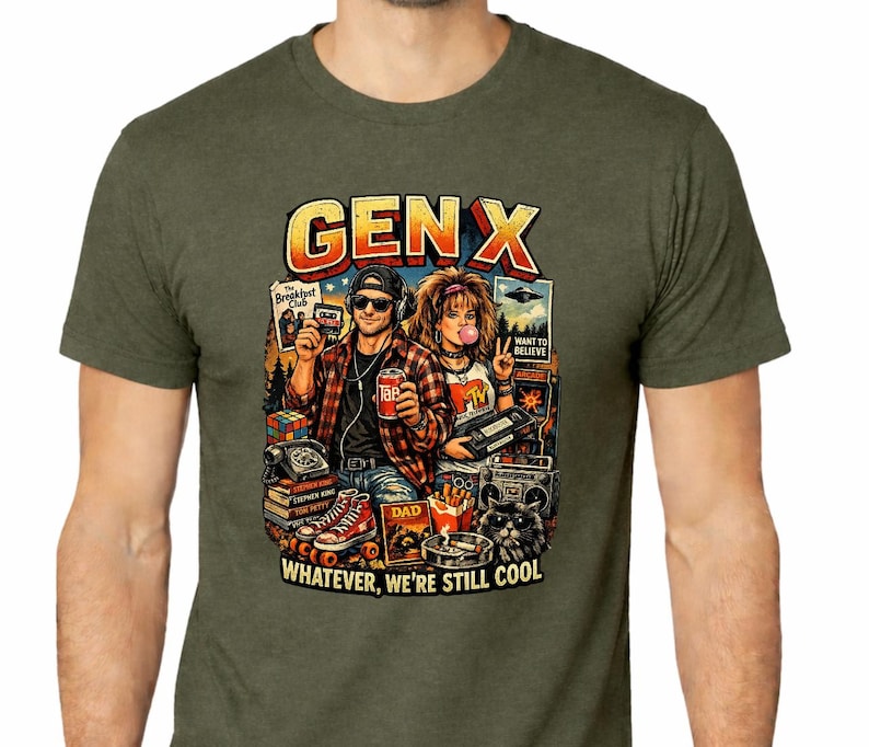 Camiseta Gen X, Camiseta Whatever We're Still Cool, Camiseta retro de los 80 y 90, Regalo vintage Gen X, Camiseta con humor de la vieja escuela imagen 1