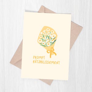 Carte de souhait vierge | Prompt rétablissement | Bouquet de fleur | 5x7po