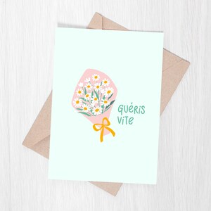 Carte de souhait vierge | Guéris vite | Rétablissement | 5x7po