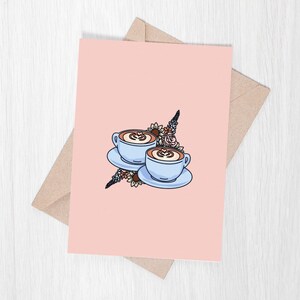 Carte de souhait vierge | Anniversaire | café automne | 5x7po | Papier 100 lbs