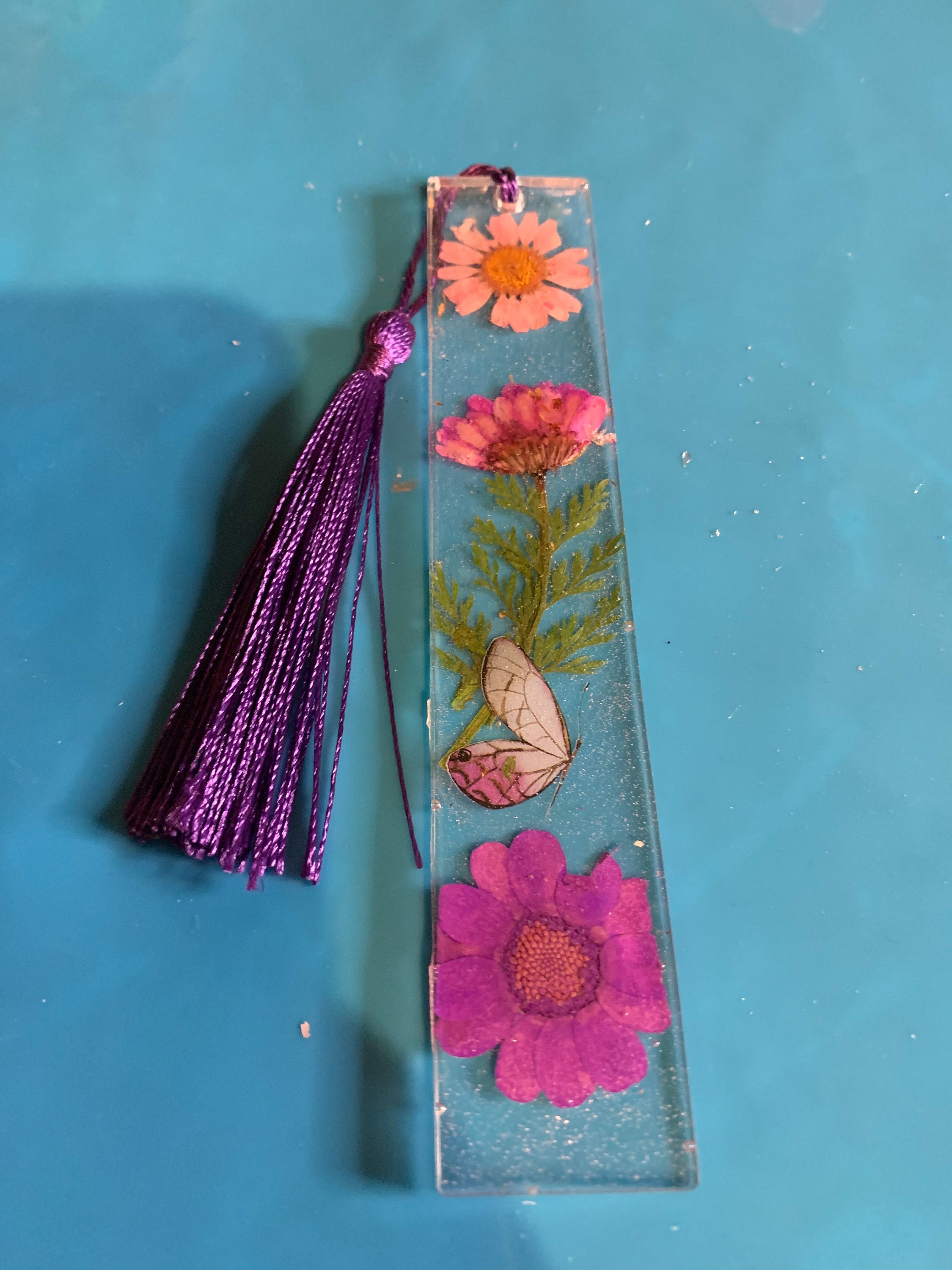 Handmade resin pressed flower bookmarks dried floral book Etsy