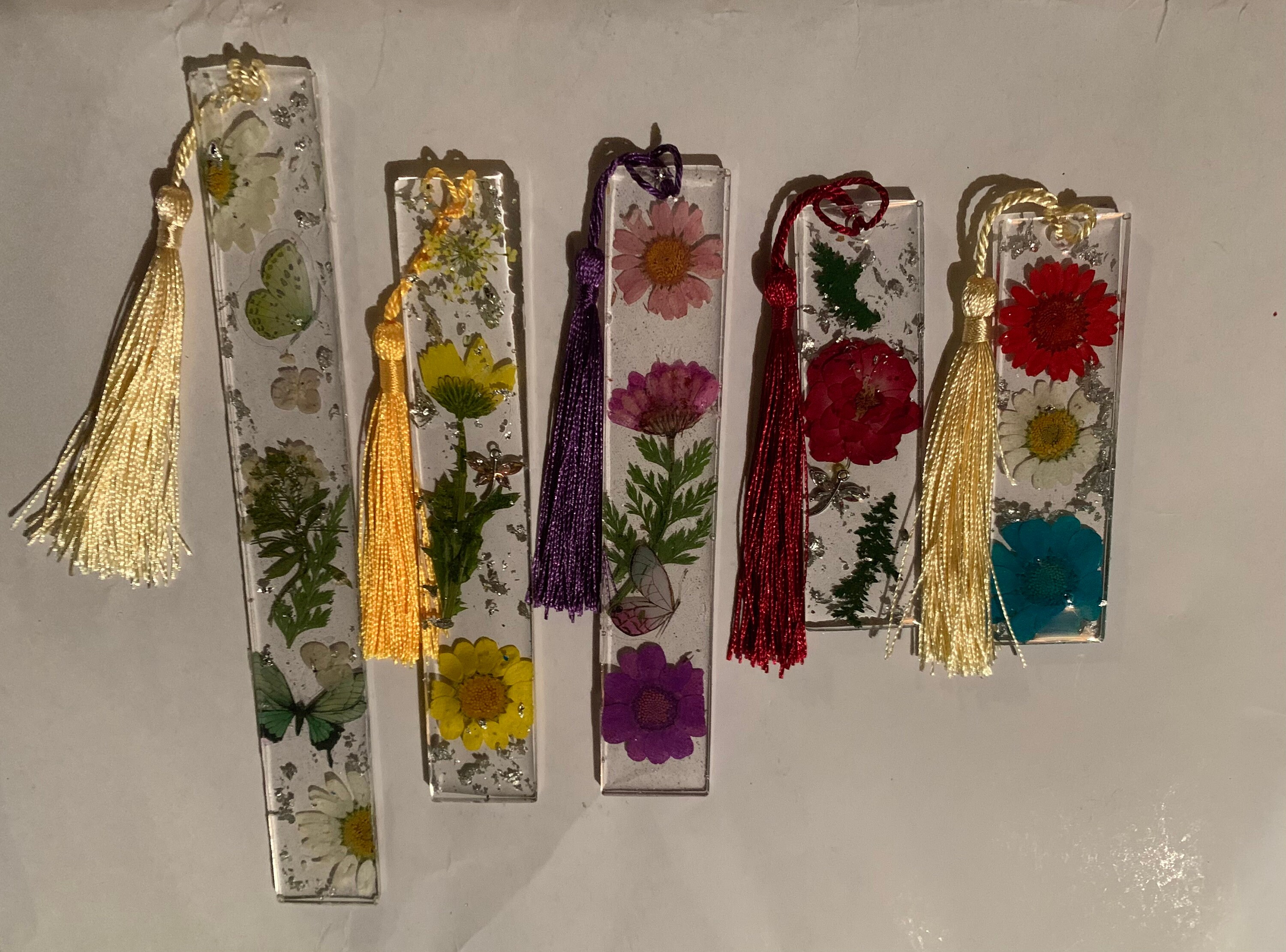 Handmade resin pressed flower bookmarks dried floral book Etsy