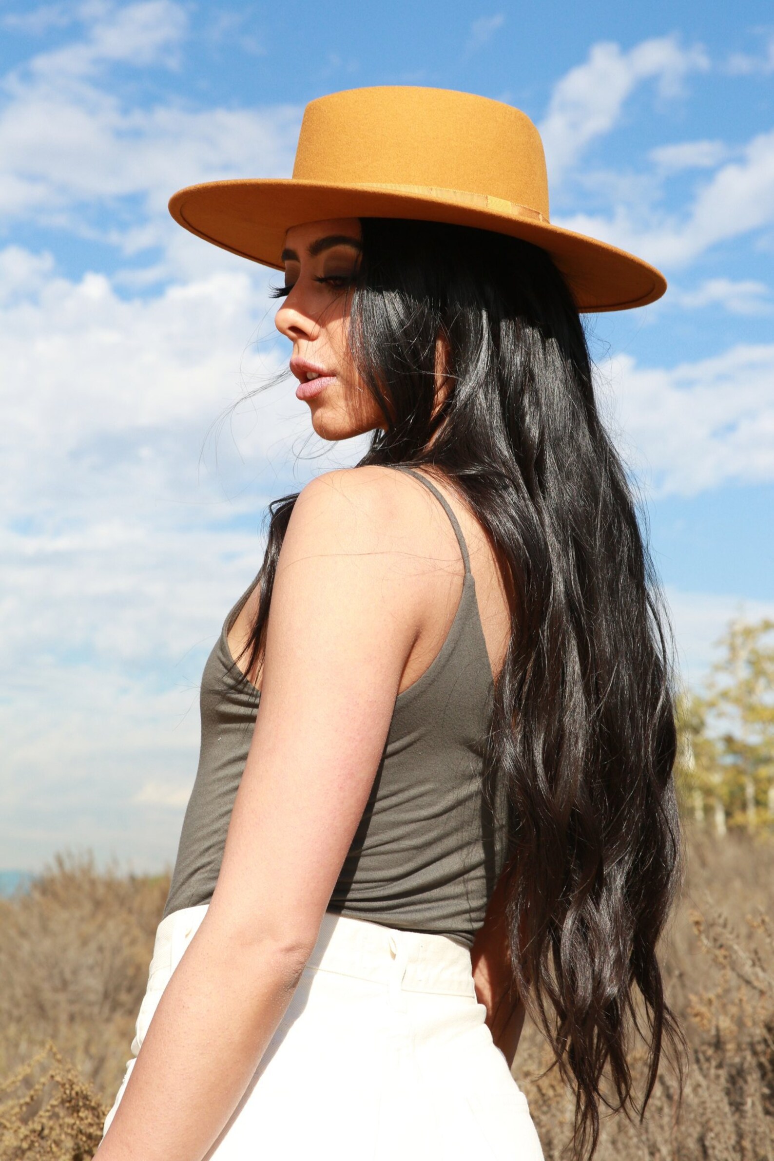 Burnt Orange Fedora Wool Felt Wide Brim Hats for Women Etsy