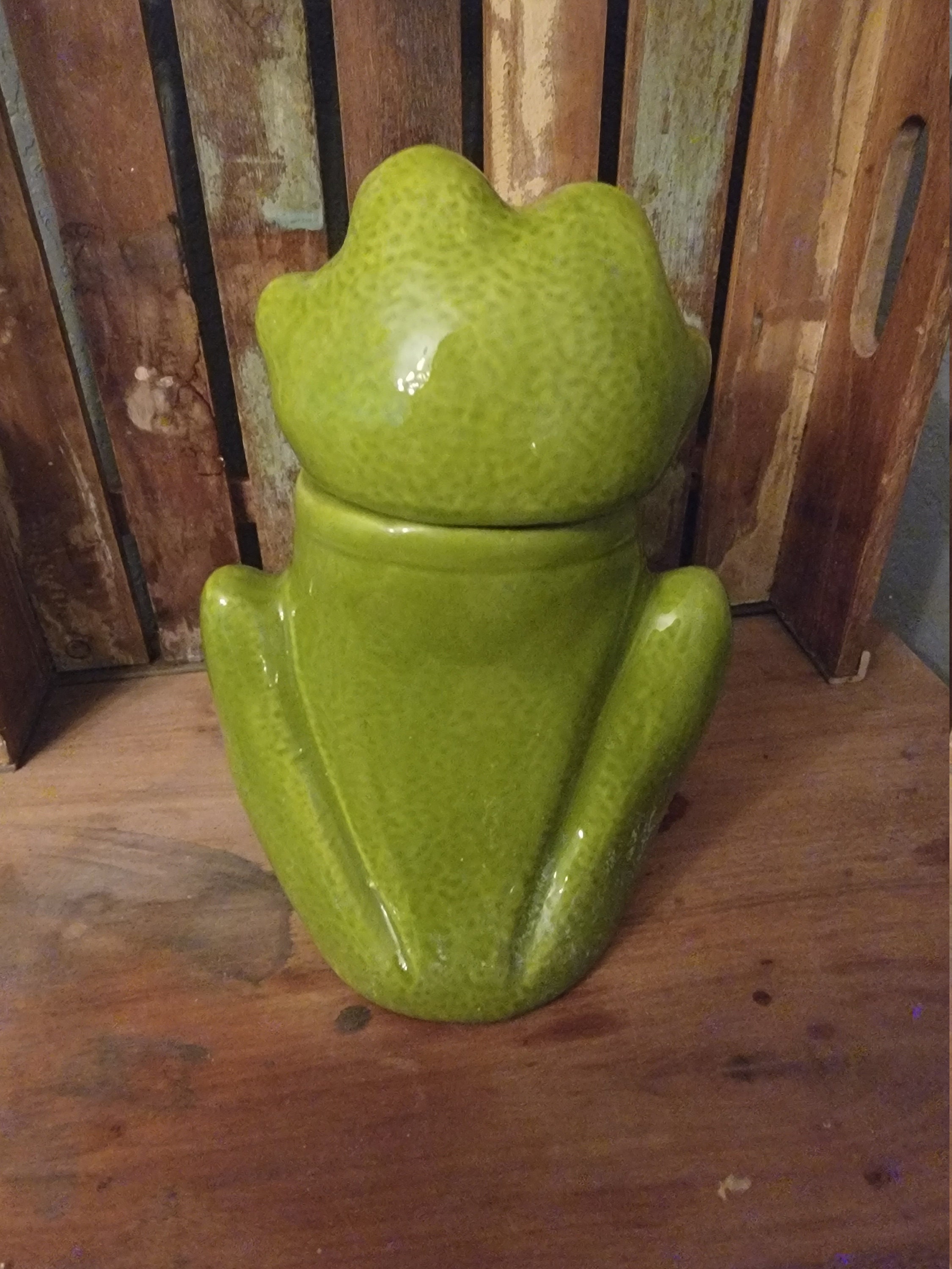 Vintage Frog Cookie Jar Etsy