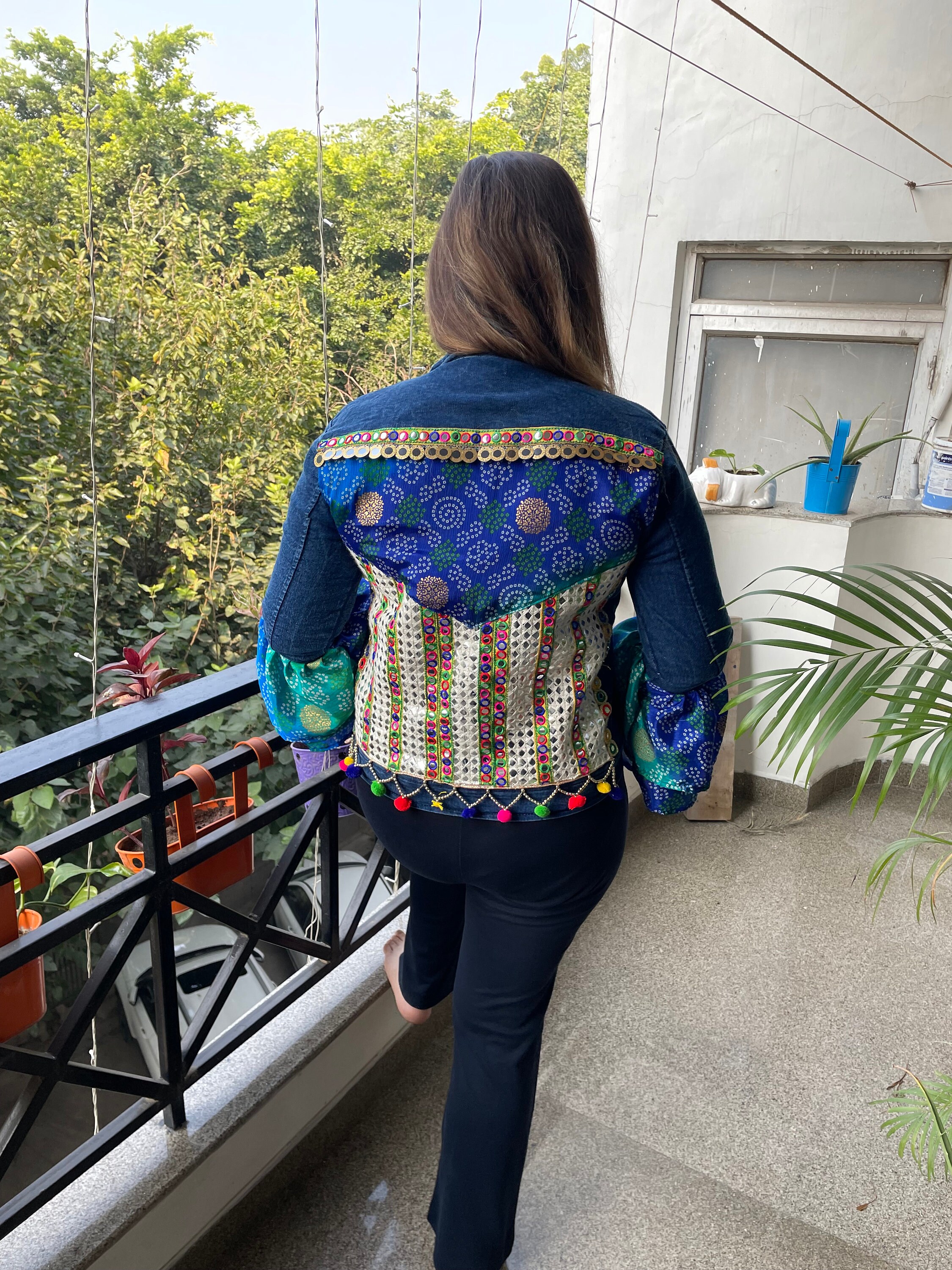 Vintage Mirror Work Denim Jacket - Etsy