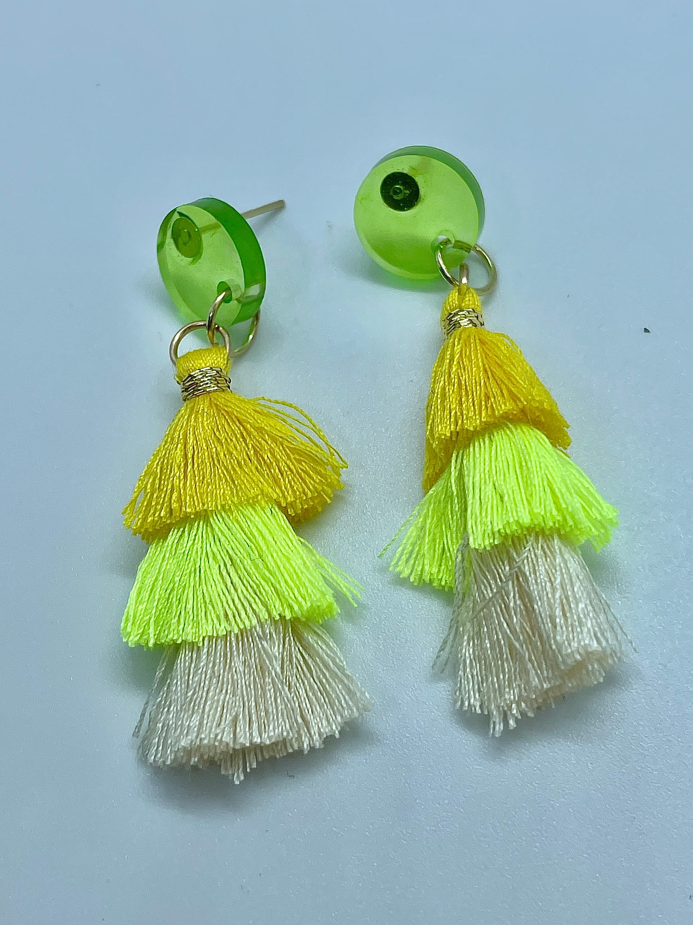 Buy Big tassel earring with yellow beads at Amazonin