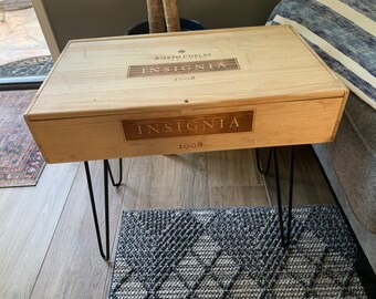 wine crate end table