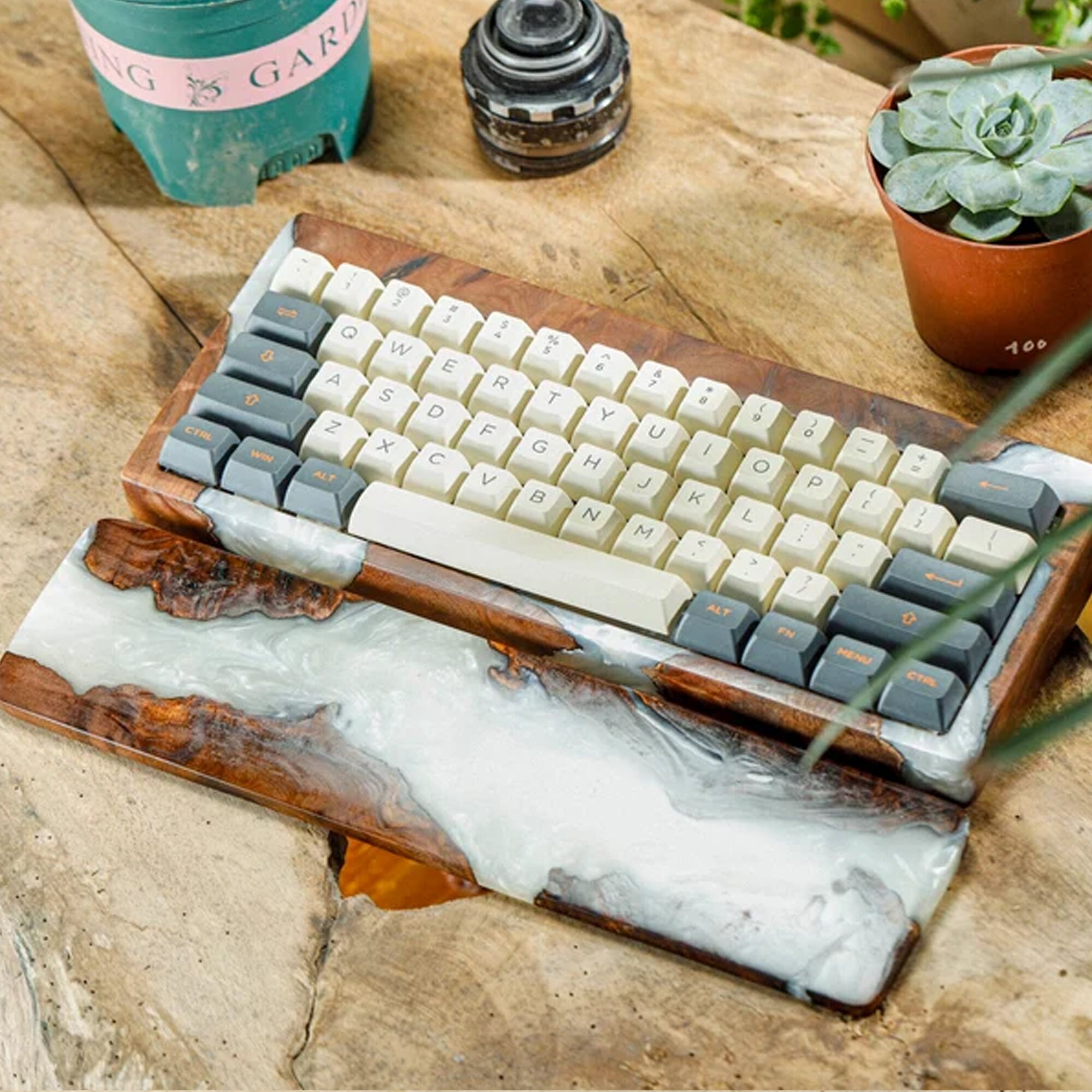 Pearl River Wood Mechanical Keyboard Case, Wooden Mechanical Keyboard