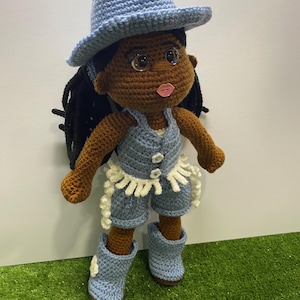 Crochet Cowgirl Doll Pattern-Western Amigurumi PDF, Handmade Country Girl Toy DIY Crochet Doll