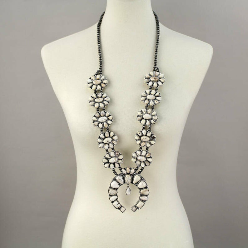 NWT Natural Full Squash Blossom Necklace 7320340089