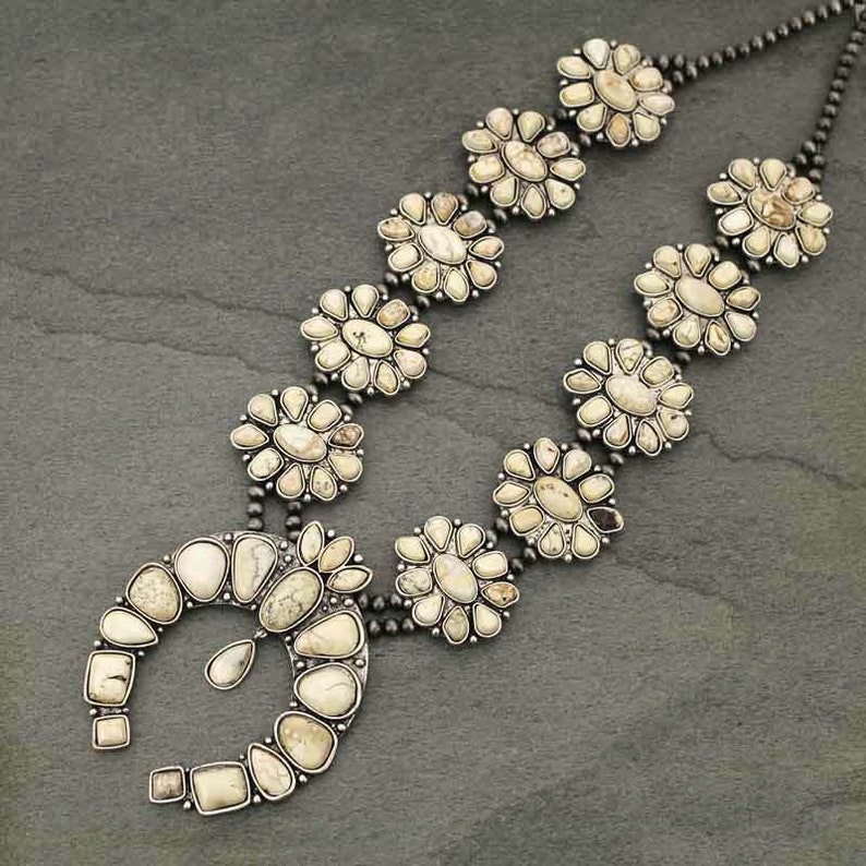 NWT Natural Full Squash Blossom Necklace 7320340089