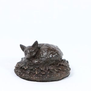 Fox Curled up Small Solid Bronze