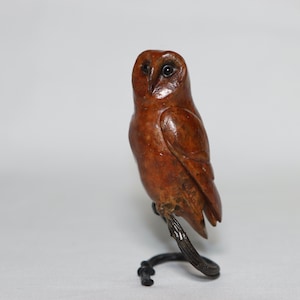 Barn Owl Solid Bronze Steve Boss Gift Boxed
