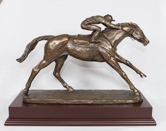 On The Flat Equestrian Bronze Trophy David Geenty