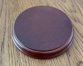 Base redonda de caoba de 9 cm