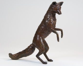Standing Fox Solid Bronze Steve Boss