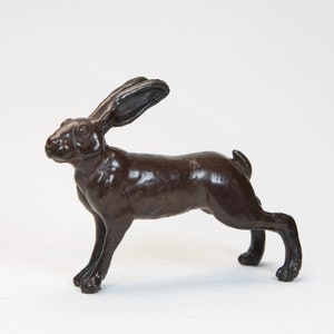 Standing Hare Solid Bronze
