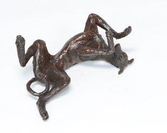 Galgo Lurcher de bronce macizo pequeño - En caja de regalo