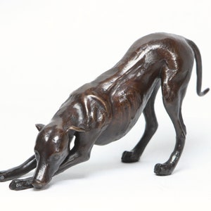 Whippet at Play Solid Bronze Steve Boss