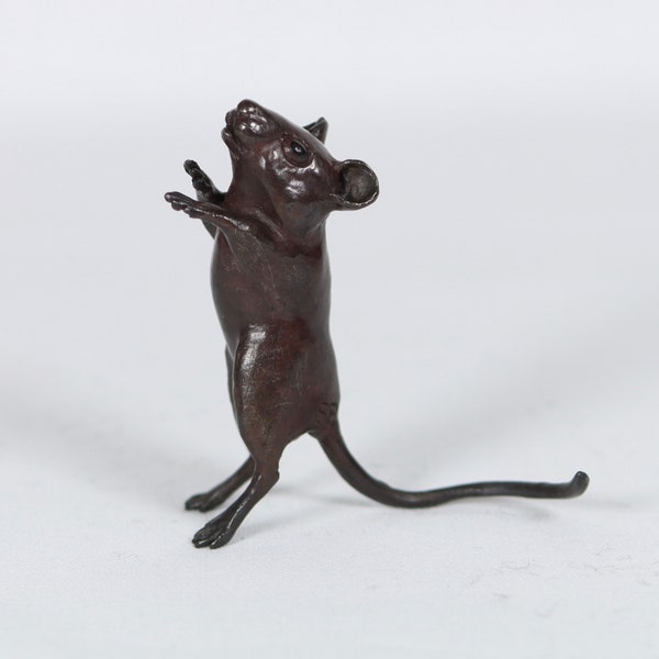 Souris en boîte cadeau Steve Boss, bronze massif