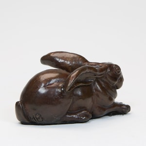 Resting Hare Solid Bronze