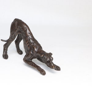 Greyhound Playing Solid Bronze - Certificate Authenticity