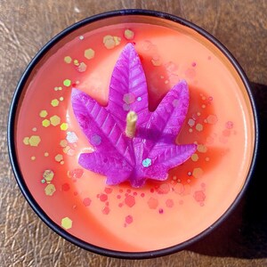 Orange Dreamsicle 4oz Soy Candle|Cannabis Leaf