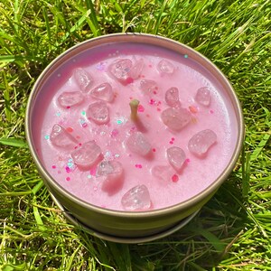Self Love Club 4oz Soy Candle|Rose Quartz Crystals