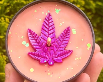 Orange Dreamsicle 4oz Soy Candle|Cannabis Leaf